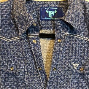 Youth XL- Cowboy Hardware-western button down shirt